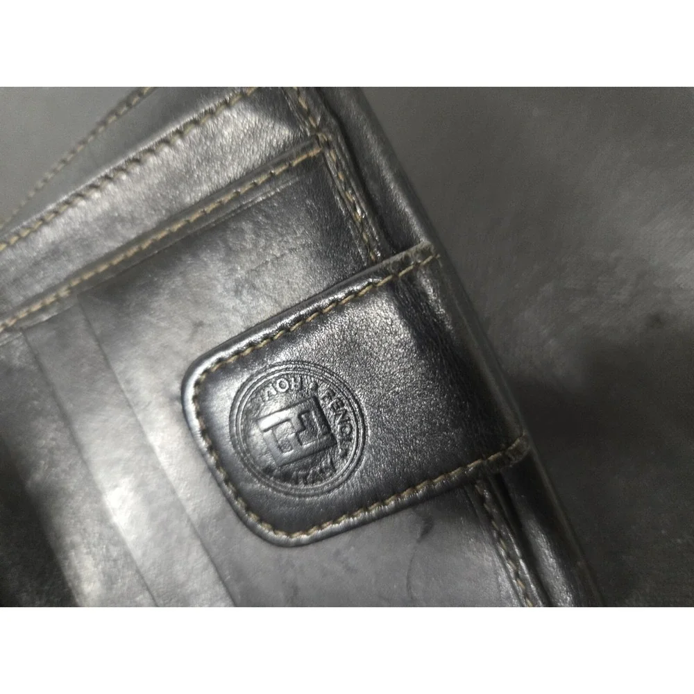 Fendi Bifold Vintage Wallet Brown Leather Canvas Zucca Made in Italy